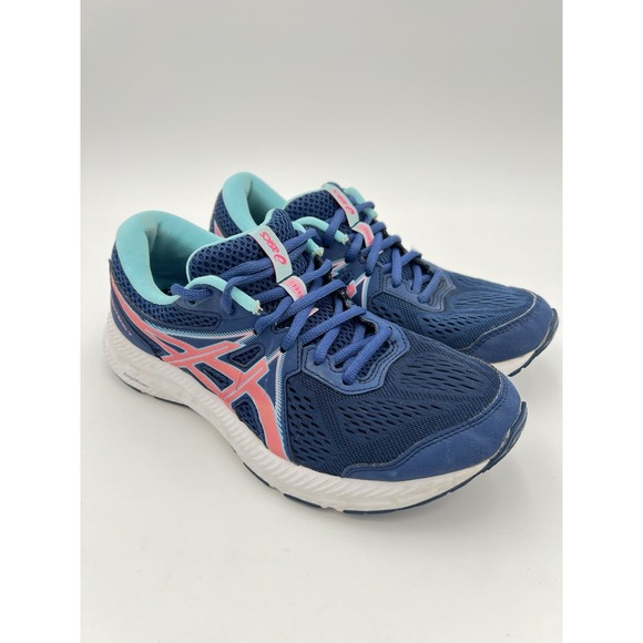 Asics Shoes - ASICS Women's Blue Pink Running‎ Shoes Athletic Sneakers Comfort Walking Size 8